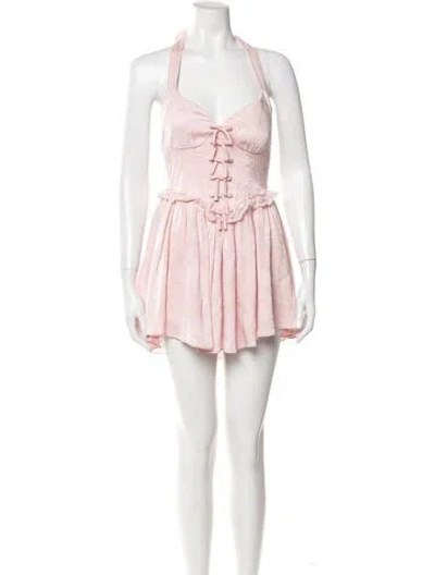Pre-owned Nana Jacqueline Halterneck Mini Dress In Pink
