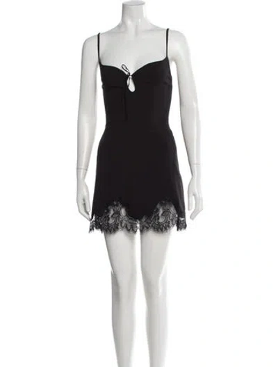 Pre-owned Nana Jacqueline Lace Pattern Mini Dress In White