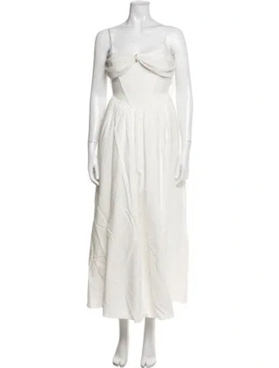 Pre-owned Nana Jacqueline Linen Long Dress In Neutral
