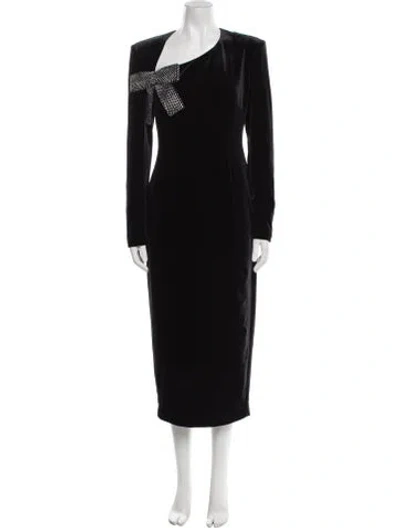 Pre-owned Nana Jacqueline One-shoulder Long Dress W/ Tags In Black