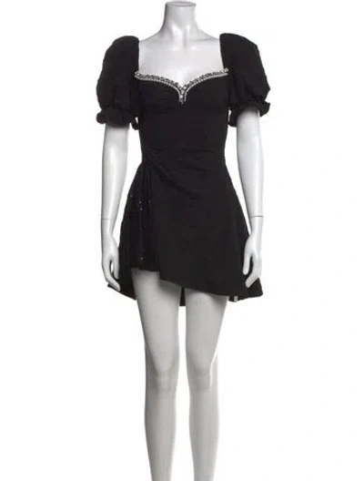 Pre-owned Nana Jacqueline Patterned Mini Dress In Black