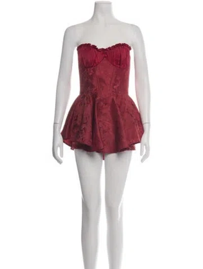 Pre-owned Nana Jacqueline Patterned Mini Dress In Red