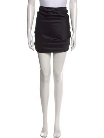Pre-owned Nana Jacqueline Pleated Accents Mini Skirt In Black