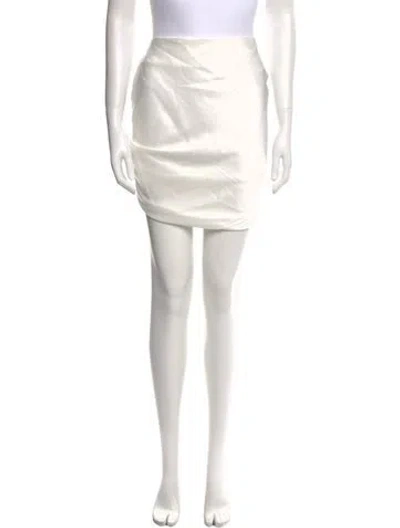 Pre-owned Nana Jacqueline Pleated Accents Mini Skirt In White