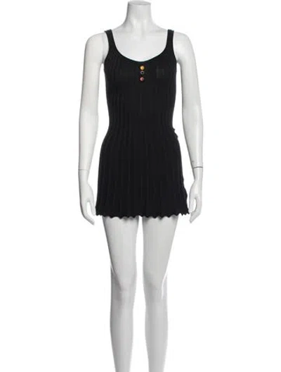 Pre-owned Nana Jacqueline Scoop Neck Mini Dress In Black