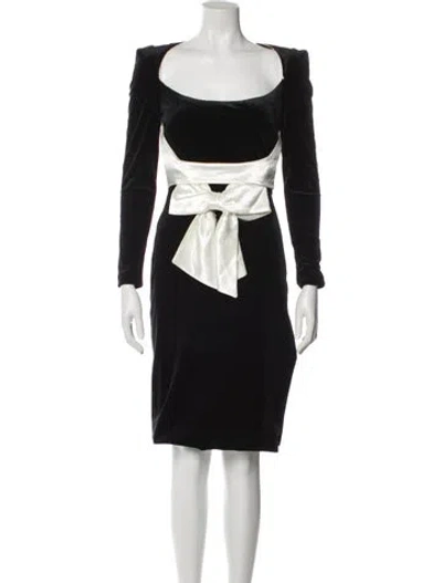 Pre-owned Nana Jacqueline Silk Knee-length Dress In Black