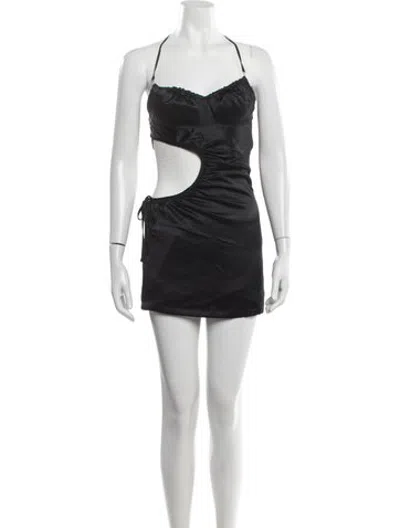 Pre-owned Nana Jacqueline Silk Mini Dress In Black