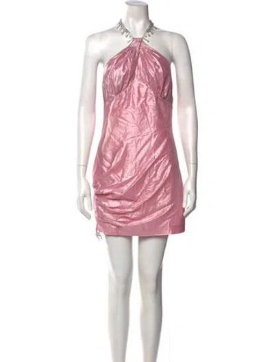 Pre-owned Nana Jacqueline Silk Mini Dress In Pink