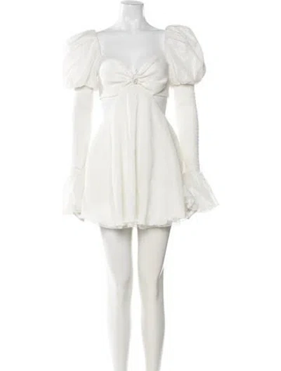Pre-owned Nana Jacqueline Silk Mini Dress In White