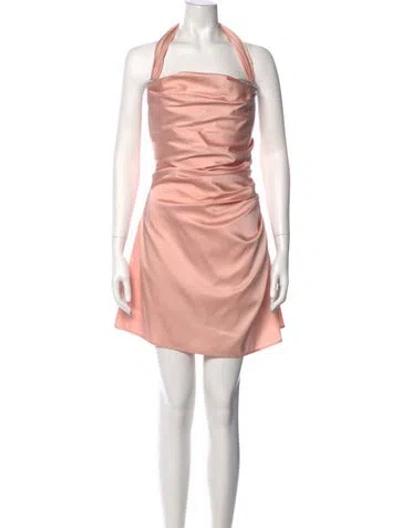 Pre-owned Nana Jacqueline Square Neckline Knee-length Dress In Pink