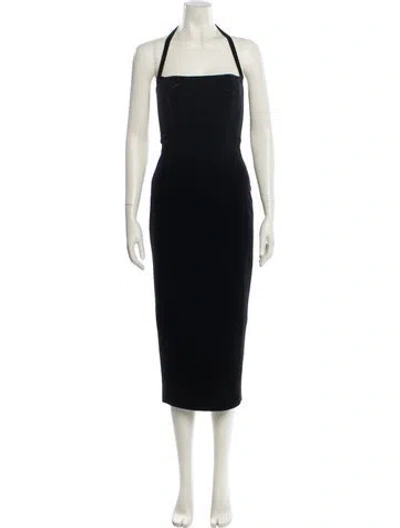 Pre-owned Nana Jacqueline Square Neckline Long Dress In Black
