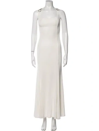 Pre-owned Nana Jacqueline Square Neckline Long Dress In Neutral