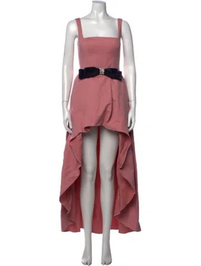 Pre-owned Nana Jacqueline Square Neckline Long Dress In Pink