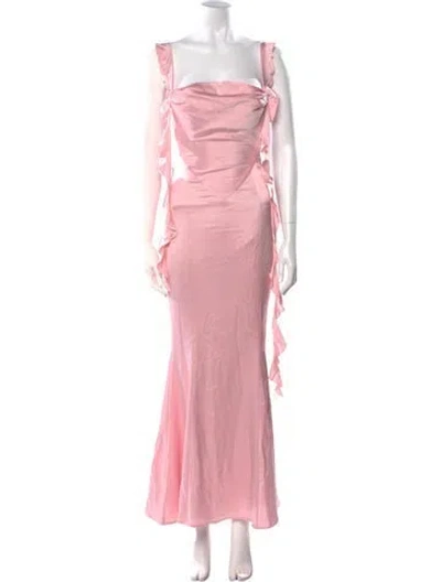 Pre-owned Nana Jacqueline Square Neckline Long Dress W/ Tags In Pink