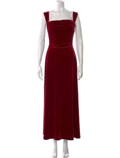 Pre-owned Nana Jacqueline Square Neckline Long Dress W/ Tags In Red