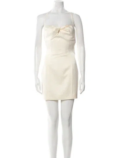 Pre-owned Nana Jacqueline Square Neckline Mini Dress In Neutral