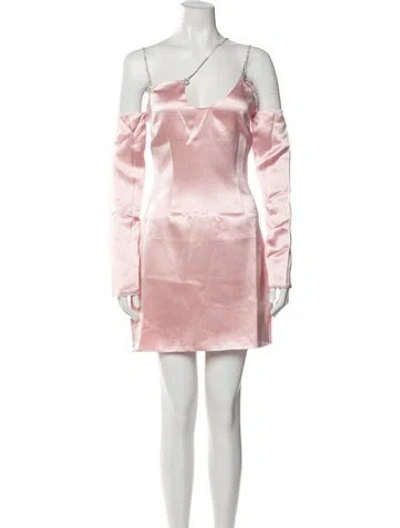 Pre-owned Nana Jacqueline Square Neckline Mini Dress In Pink