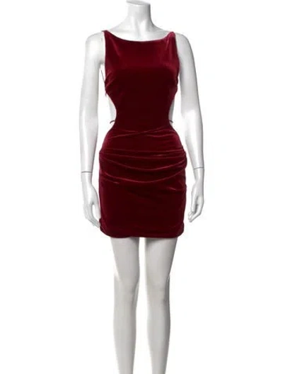 Pre-owned Nana Jacqueline Square Neckline Mini Dress In Red