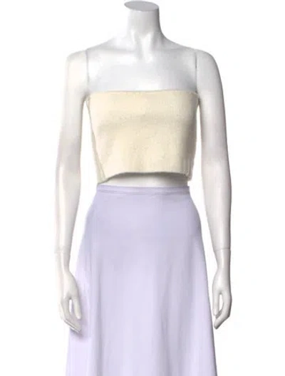 Pre-owned Nana Jacqueline Strapless Crop Top In Neutral