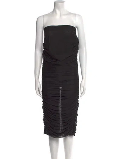 Pre-owned Nana Jacqueline Strapless Knee-length Dress W/ Tags In Black