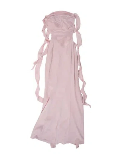 Pre-owned Nana Jacqueline Strapless Long Dress In Pink