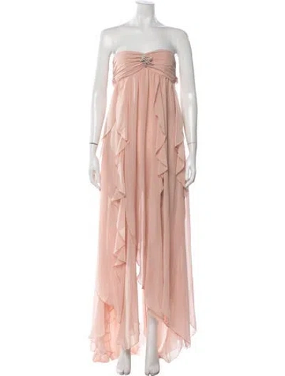 Pre-owned Nana Jacqueline Strapless Long Dress In Pink