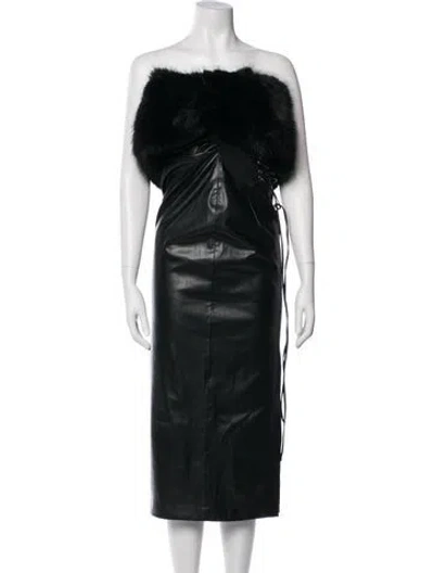 Pre-owned Nana Jacqueline Strapless Midi Length Dress W/ Tags In Green