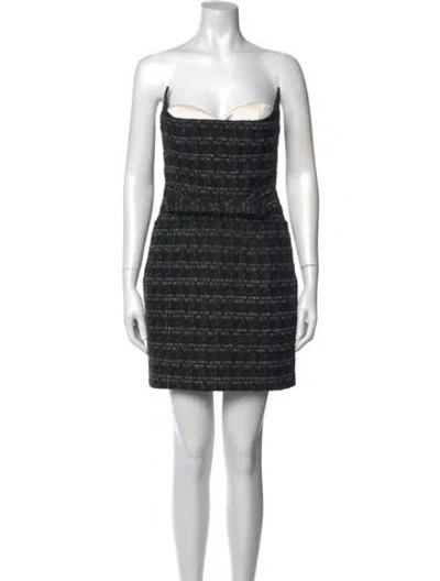 Pre-owned Nana Jacqueline Strapless Mini Dress In Black