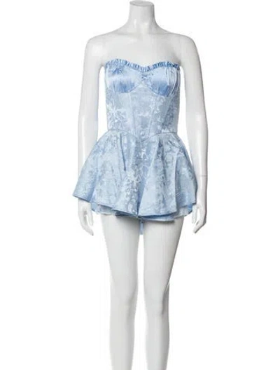 Pre-owned Nana Jacqueline Strapless Mini Dress In Blue