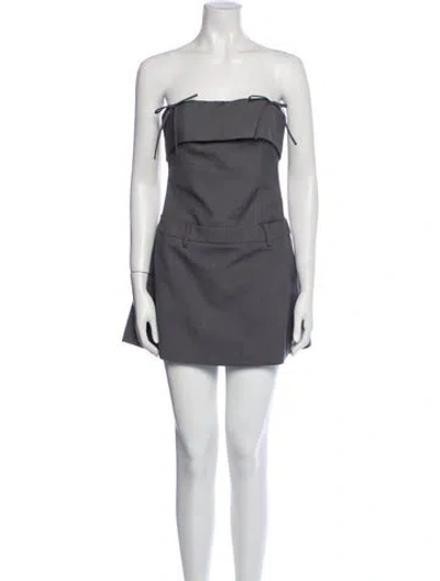 Pre-owned Nana Jacqueline Strapless Mini Dress In Gray