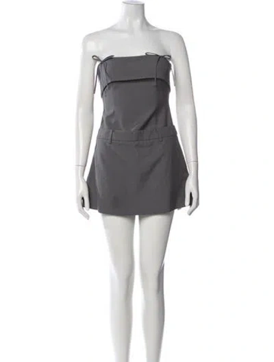 Pre-owned Nana Jacqueline Strapless Mini Dress In Grey