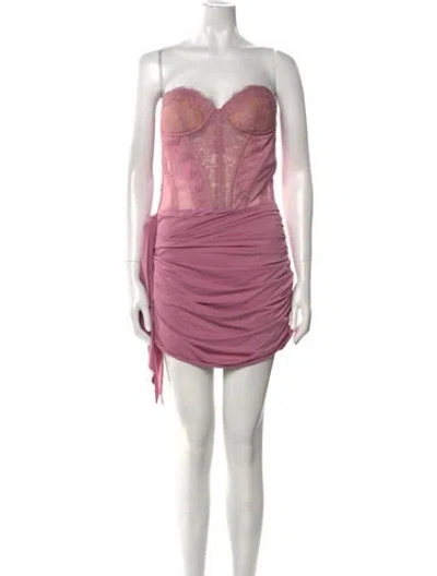 Pre-owned Nana Jacqueline Strapless Mini Dress In Pink