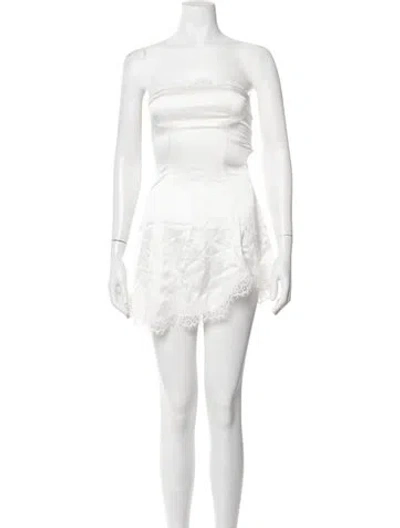 Pre-owned Nana Jacqueline Strapless Mini Dress W/ Tags In White