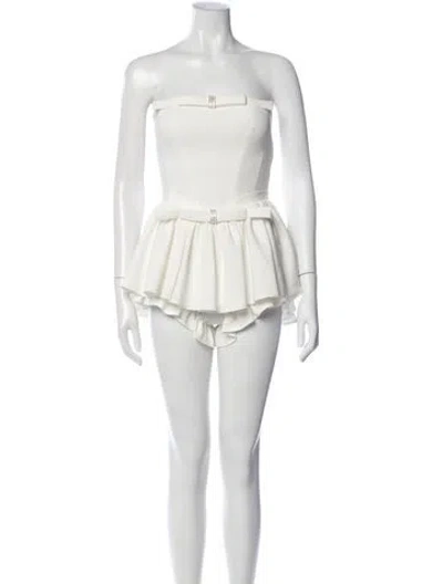 Pre-owned Nana Jacqueline Strapless Mini Dress In White