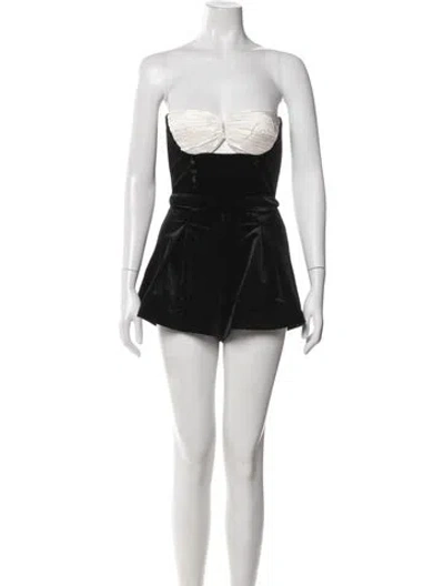 Pre-owned Nana Jacqueline Strapless Romper W/ Tags In Black