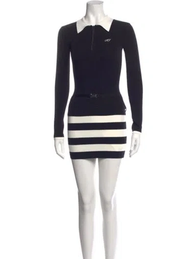 Pre-owned Nana Jacqueline Striped Mini Dress In Blue