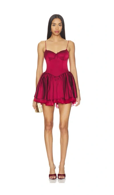 Nana Jacqueline Veronica Backless Mini Dress In Burgundy