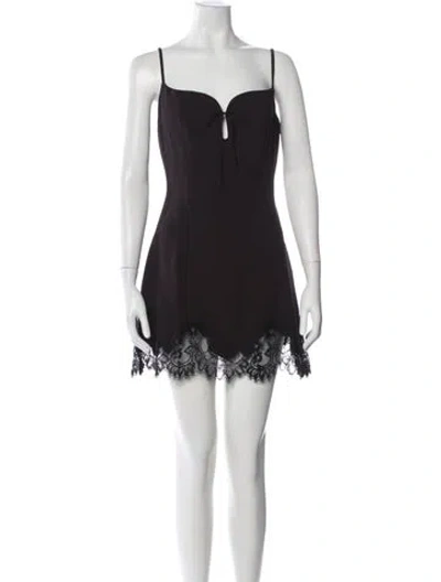 Pre-owned Nana Jacqueline V-neck Mini Dress In Black