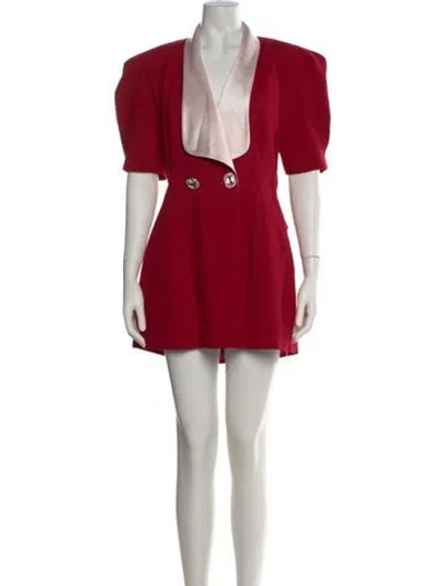 Pre-owned Nana Jacqueline V-neck Mini Dress In Red