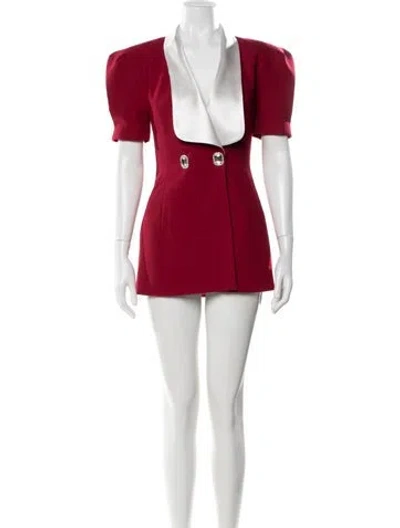 Pre-owned Nana Jacqueline V-neck Mini Dress In Red