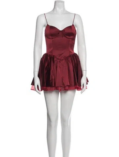 Pre-owned Nana Jacqueline V-neck Mini Dress W/ Tags In Red