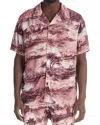 Nana Judy Verve Scenic Print Short Sleeve Button-up Shirt In Mauve