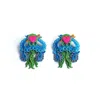 Nana Watanabe Women's Arrow & Octopus Embroidery Earrings - Blue In Blue