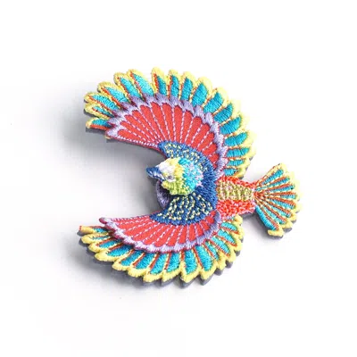 Nana Watanabe Women's Bird Embroidery Brooch - Yellow