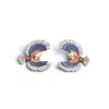 Nana Watanabe Women's Bird Embroidery Earrings - Grey In Gray