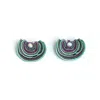 Nana Watanabe Women's Green / Grey Turkey Tail Embroidery Earrings - Mint Green In Multi