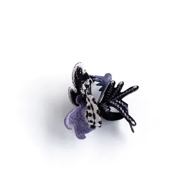 Nana Watanabe Women's Grey / Black Wetland Embroidery Earring - Black In Multi