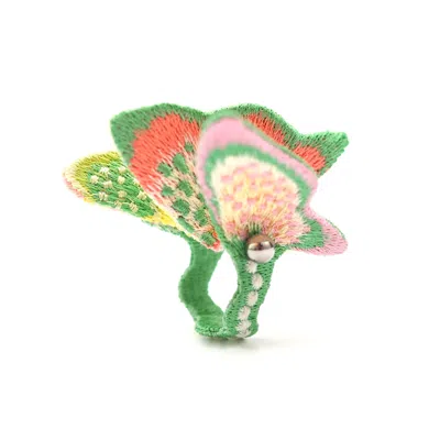 Nana Watanabe Women's Land Embroidery Butterfly - Green