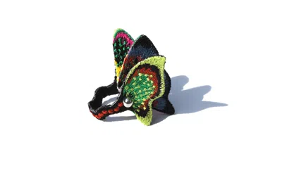Nana Watanabe Women's Land Embroidery Butterfly Ring - Black