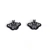 Nana Watanabe Women's Moth Embroidery Earrings - Black In Black
